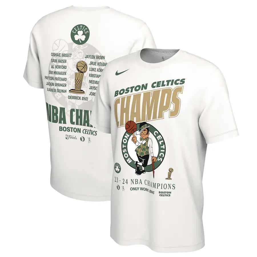 Men NBA Boston Celtics  2024 Champions T shirts white style 12->nba t-shirts->Sports Accessory